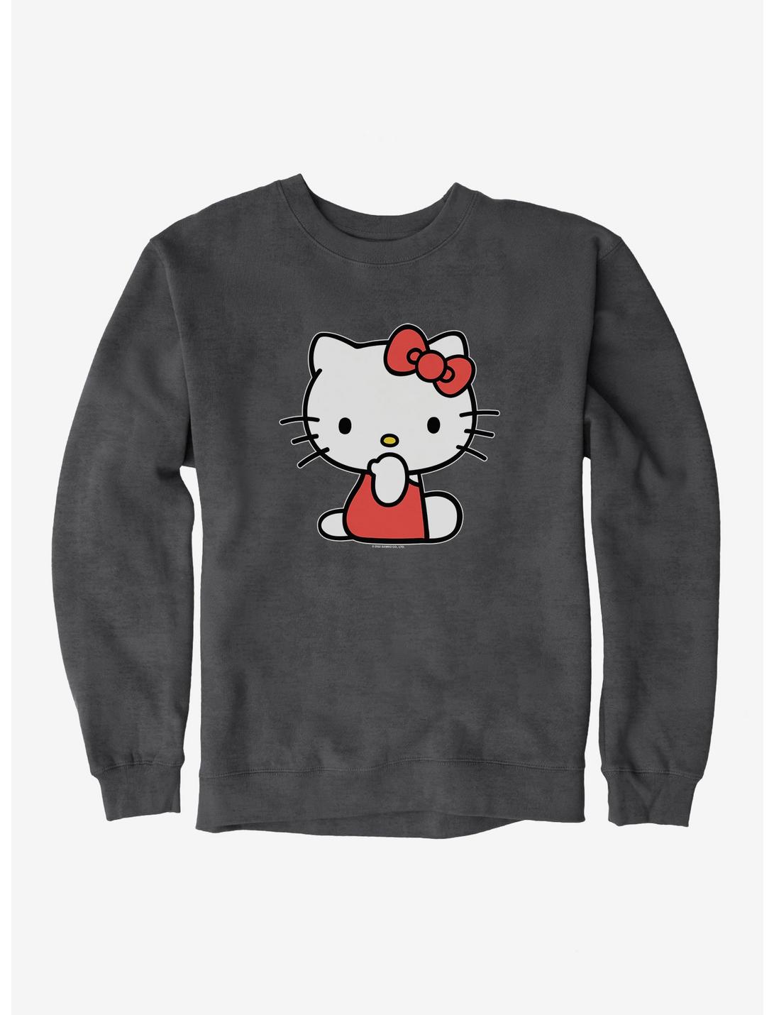 Hello Kitty Sitting Sweatshirt, CHARCOAL HEATHER, hi-res