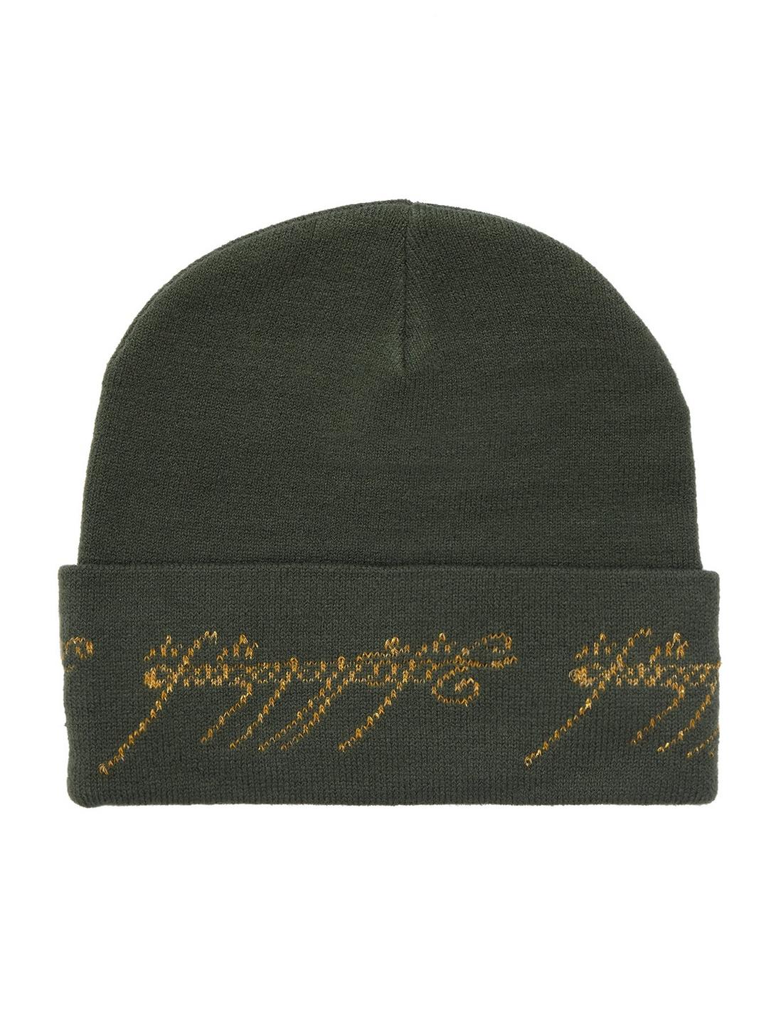 The Lord of the Rings Ring Verse Tengwar Script Cuff Beanie - BoxLunch Exclusive, , hi-res