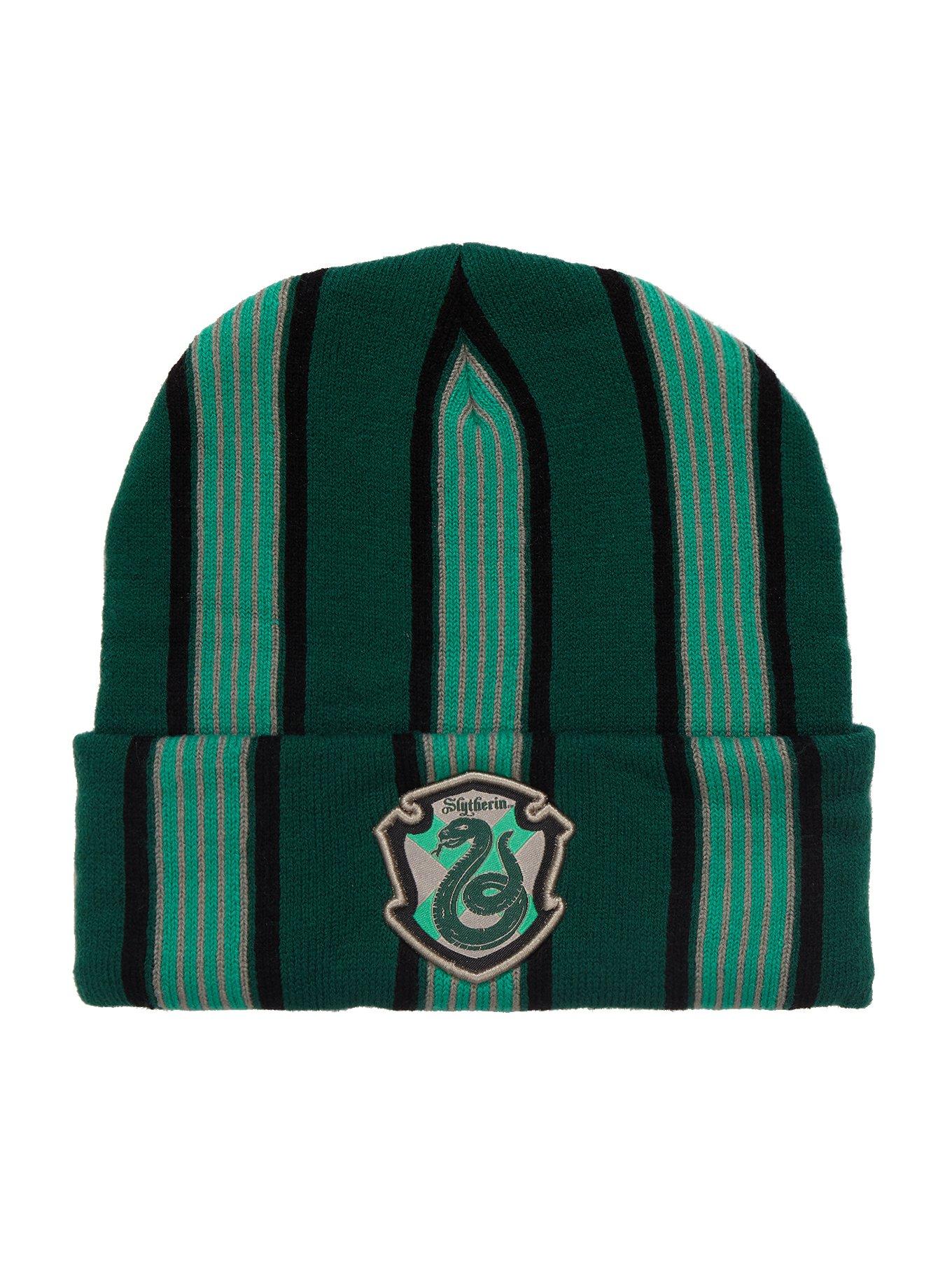 Harry Potter Slytherin Striped Cuff Beanie - BoxLunch Exclusive, , hi-res