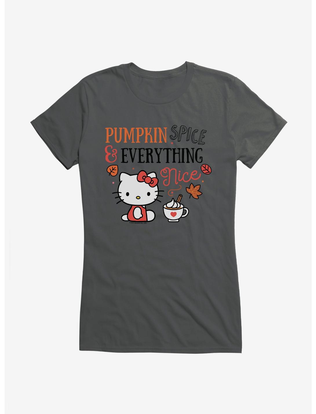 Hello Kitty Pumpkin Spice & Everything Nice Girls T-Shirt, CHARCOAL, hi-res
