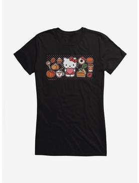 Hello Kitty Pumpkin Spice Food & Decor Girls T-Shirt, BLACK, hi-res