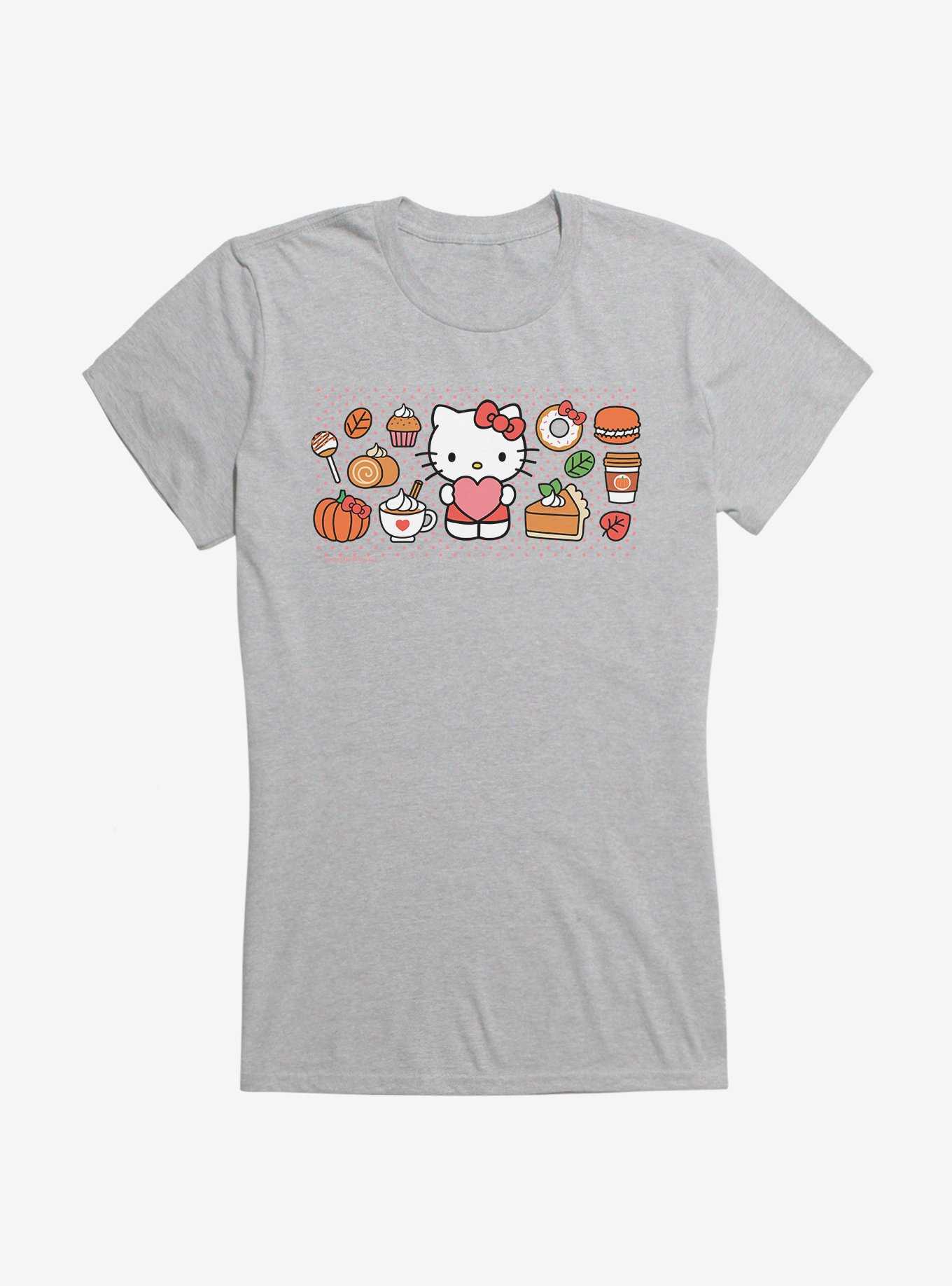 Hello Kitty Pumpkin Spice Food & Decor Girls T-Shirt, HEATHER, hi-res