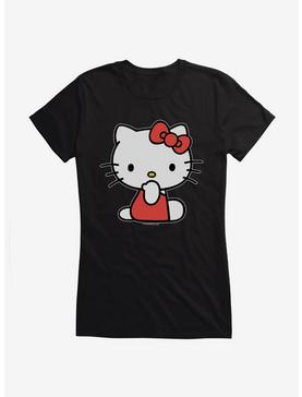 Hello Kitty Pumpkin Spice Sitting Girls T-Shirt, BLACK, hi-res