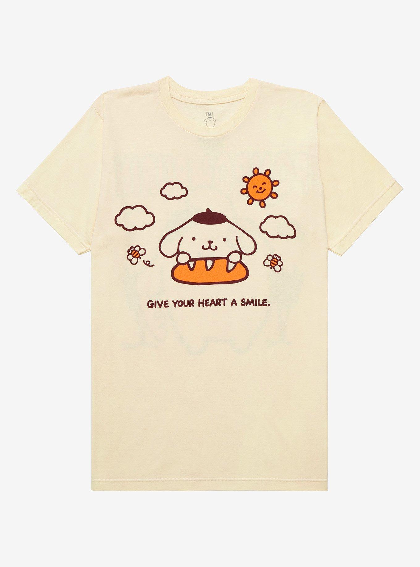 Sanrio Pompompurin Baguette Tonal Woman's T-Shirt - BoxLunch Exclusive, LIGHT YELLOW, hi-res