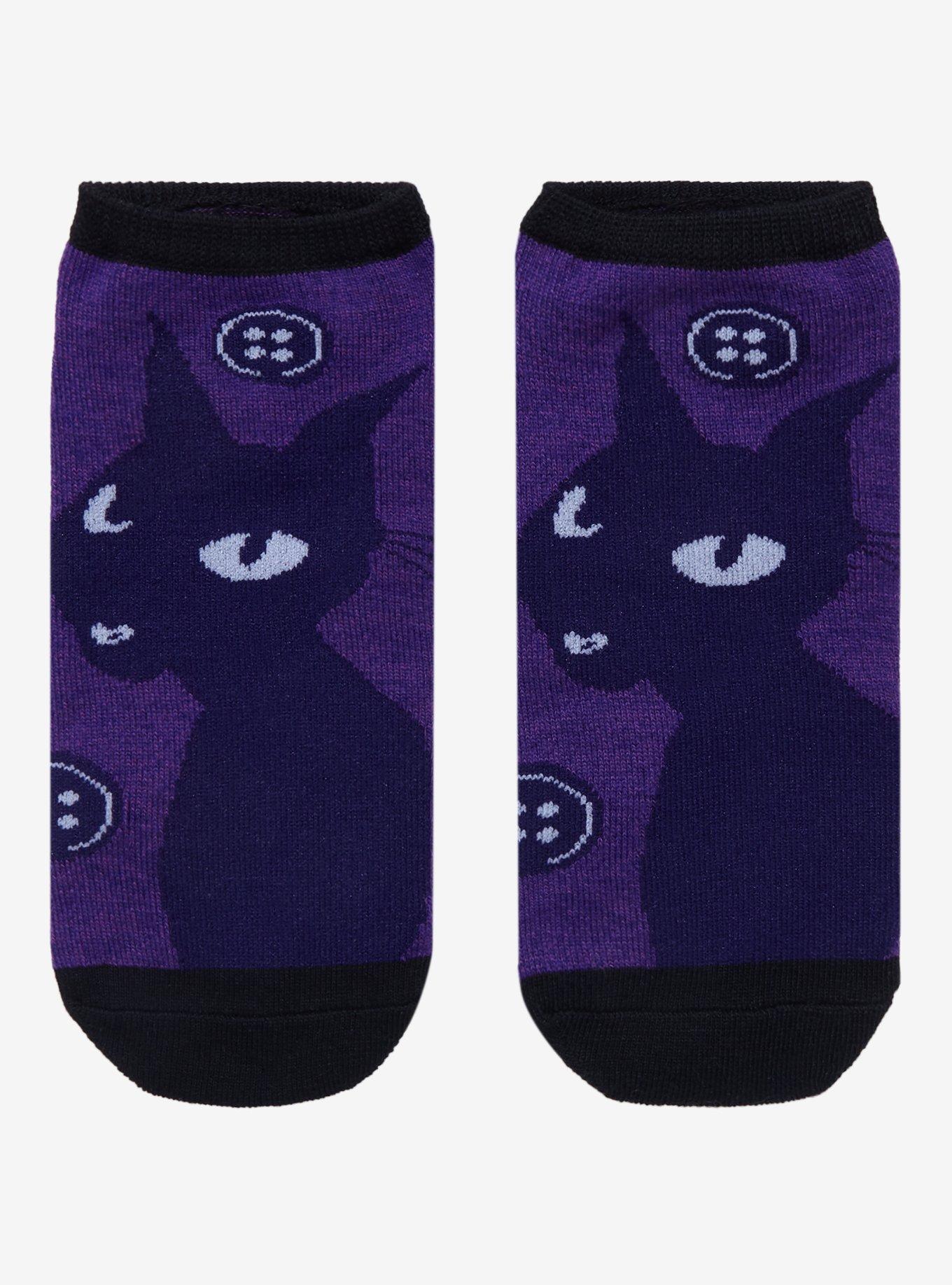 Coraline Cat Button No-Show Socks, , hi-res