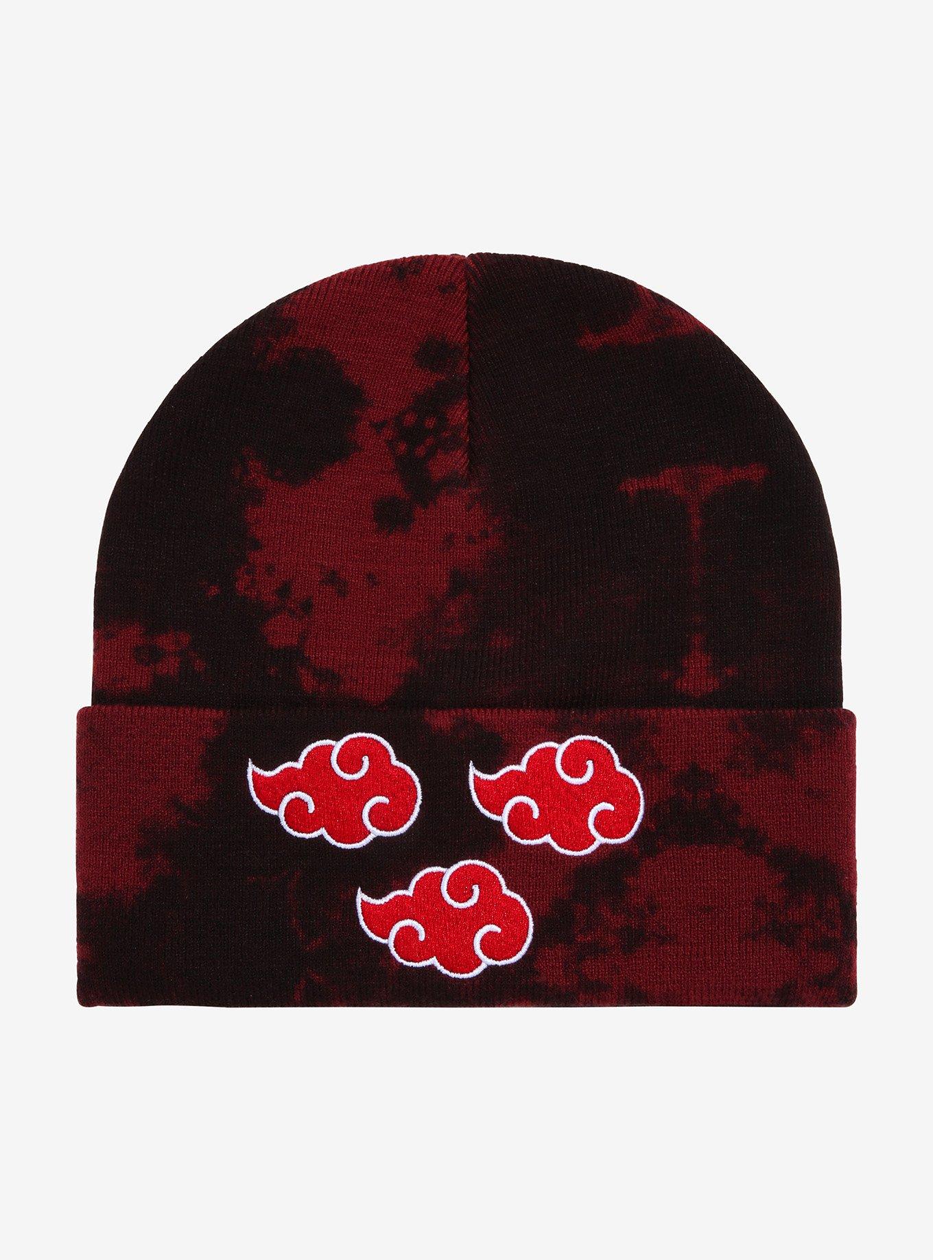 Naruto Shippuden Akatsuki Clouds Acid Wash Cuff Beanie - BoxLunch Exclusive, , hi-res
