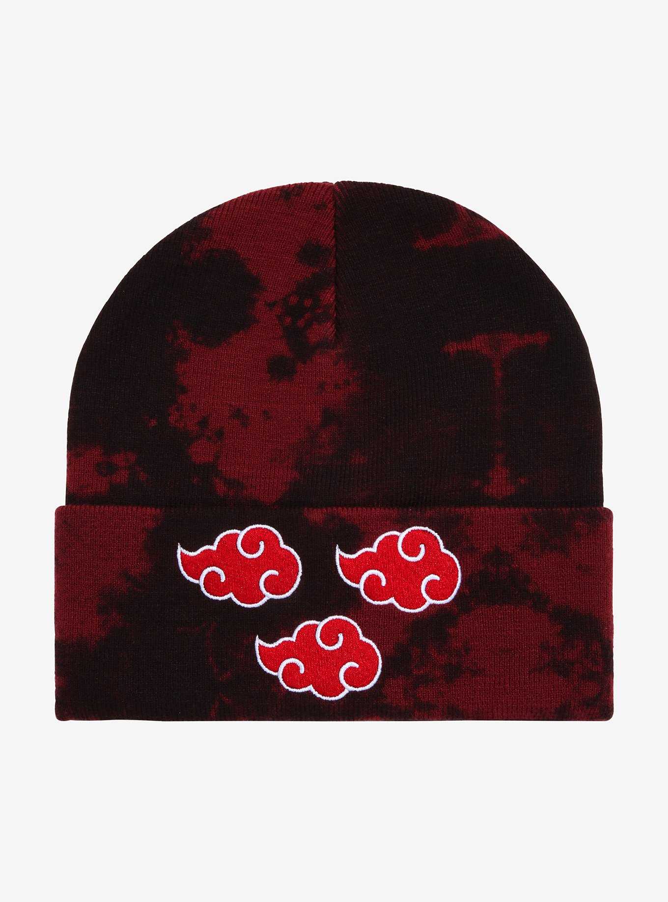 Naruto Shippuden Akatsuki Clouds Acid Wash Cuff Beanie - BoxLunch Exclusive, , hi-res
