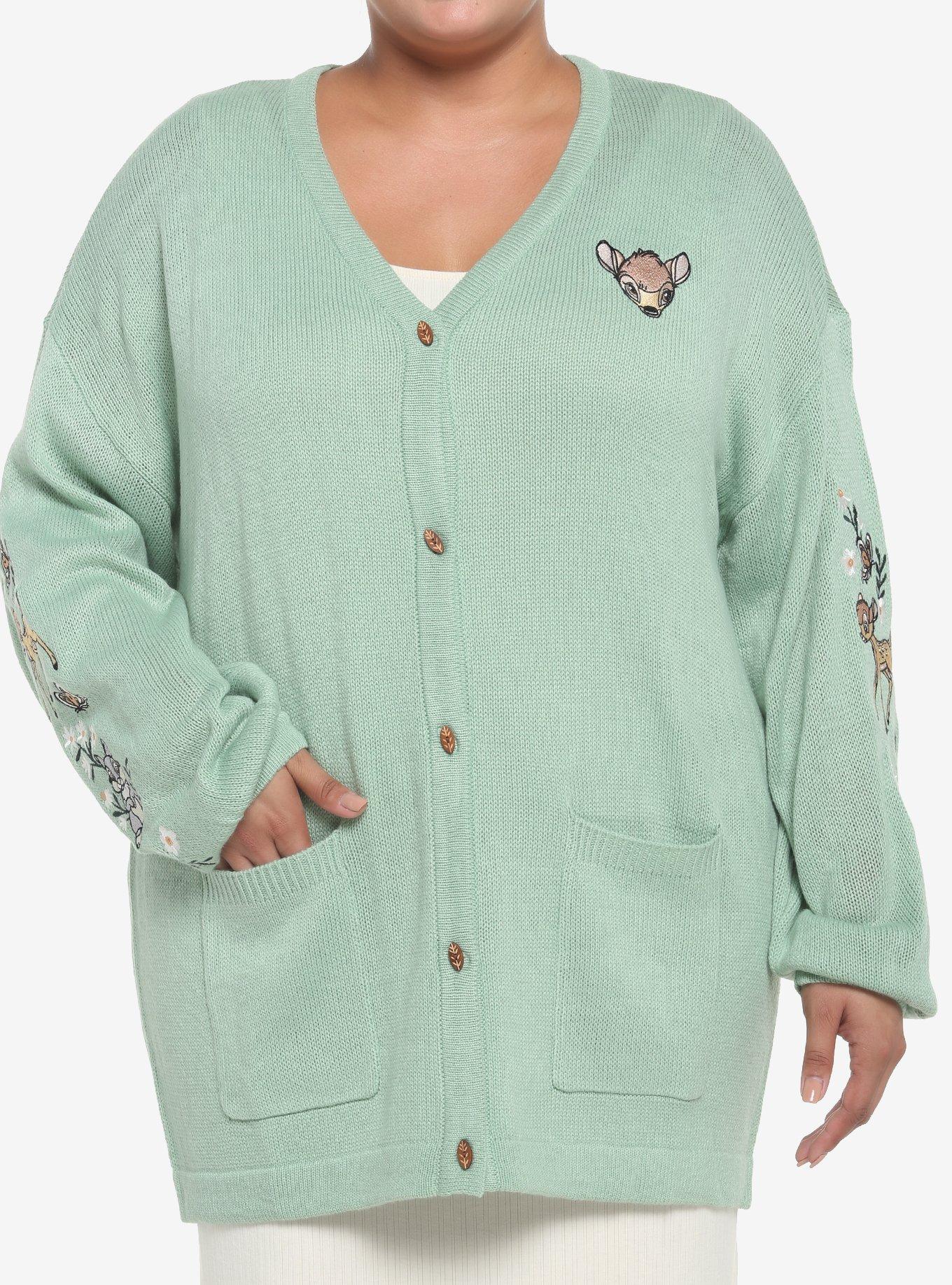 Disney Bambi Embroidered Cardigan Plus Size, , hi-res