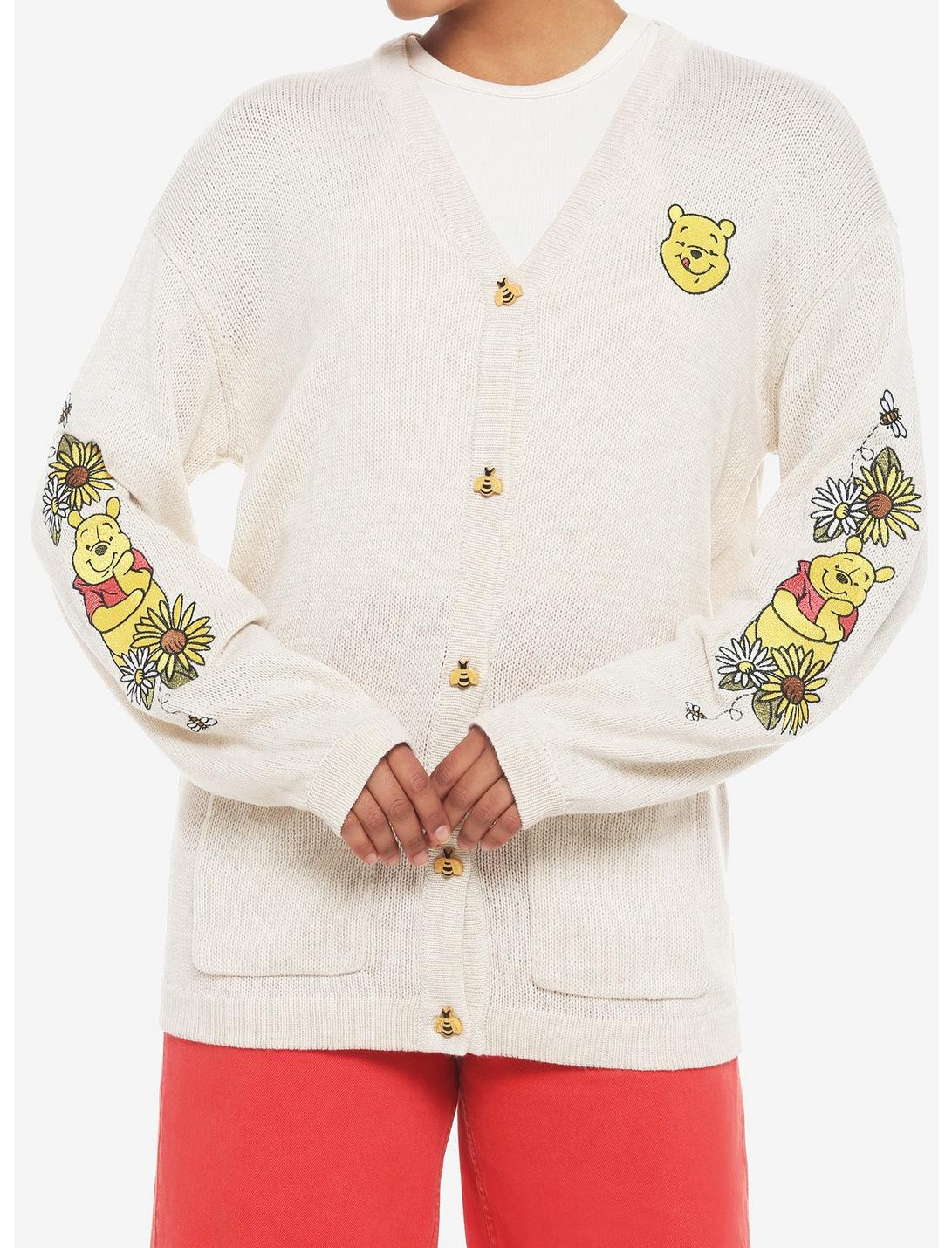 Disney Winnie The Pooh Embroidered Oversized Cardigan, OATMEAL, hi-res