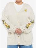Disney Winnie The Pooh Embroidered Oversized Cardigan Plus Size, OATMEAL, hi-res