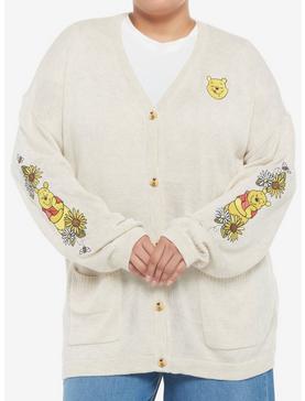 Disney Winnie The Pooh Embroidered Oversized Girls Cardigan Plus Size, , hi-res