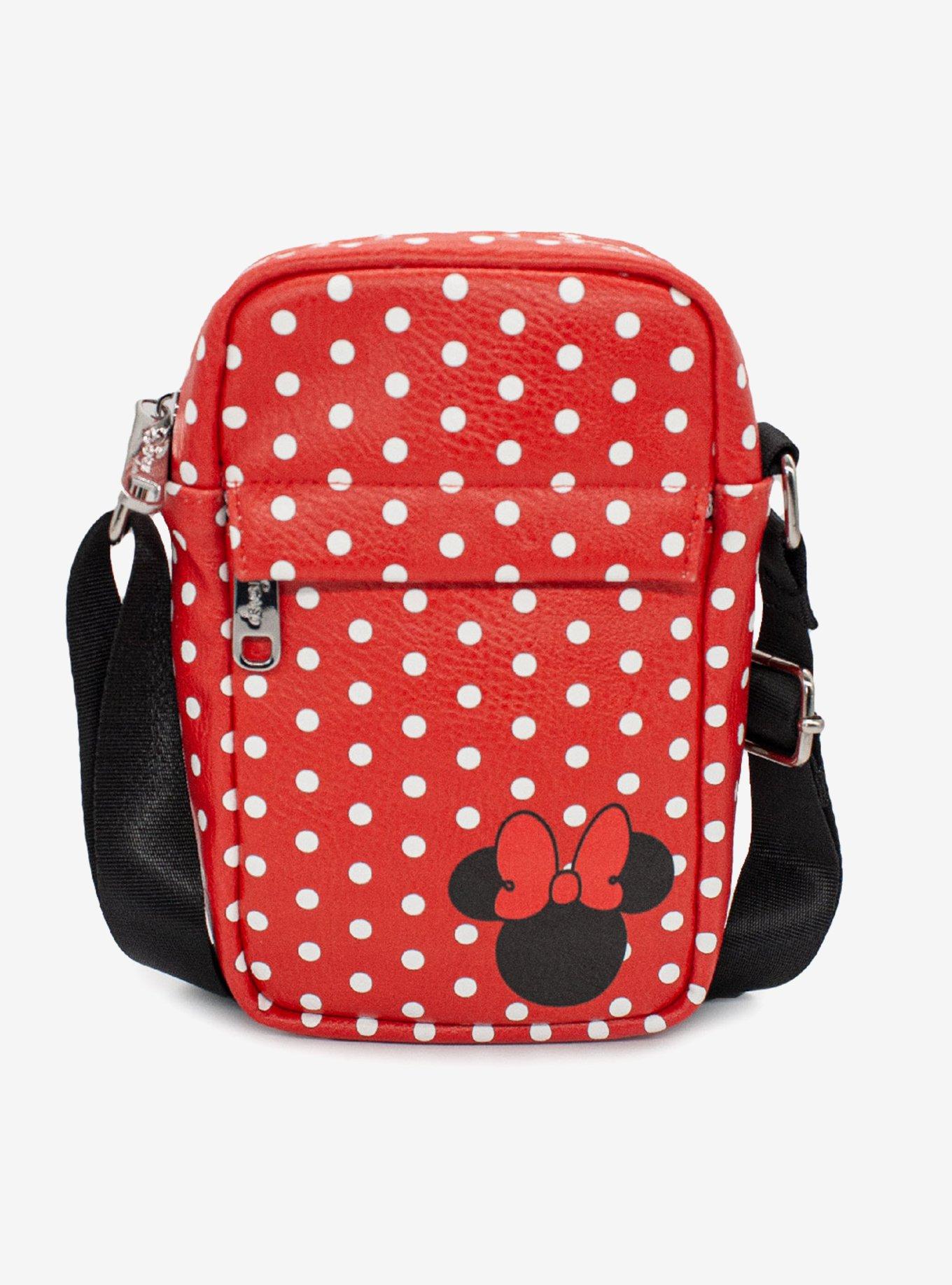 Disney Minnie Mouse Polka Dots Vegan Leather Crossbody Bag, , hi-res