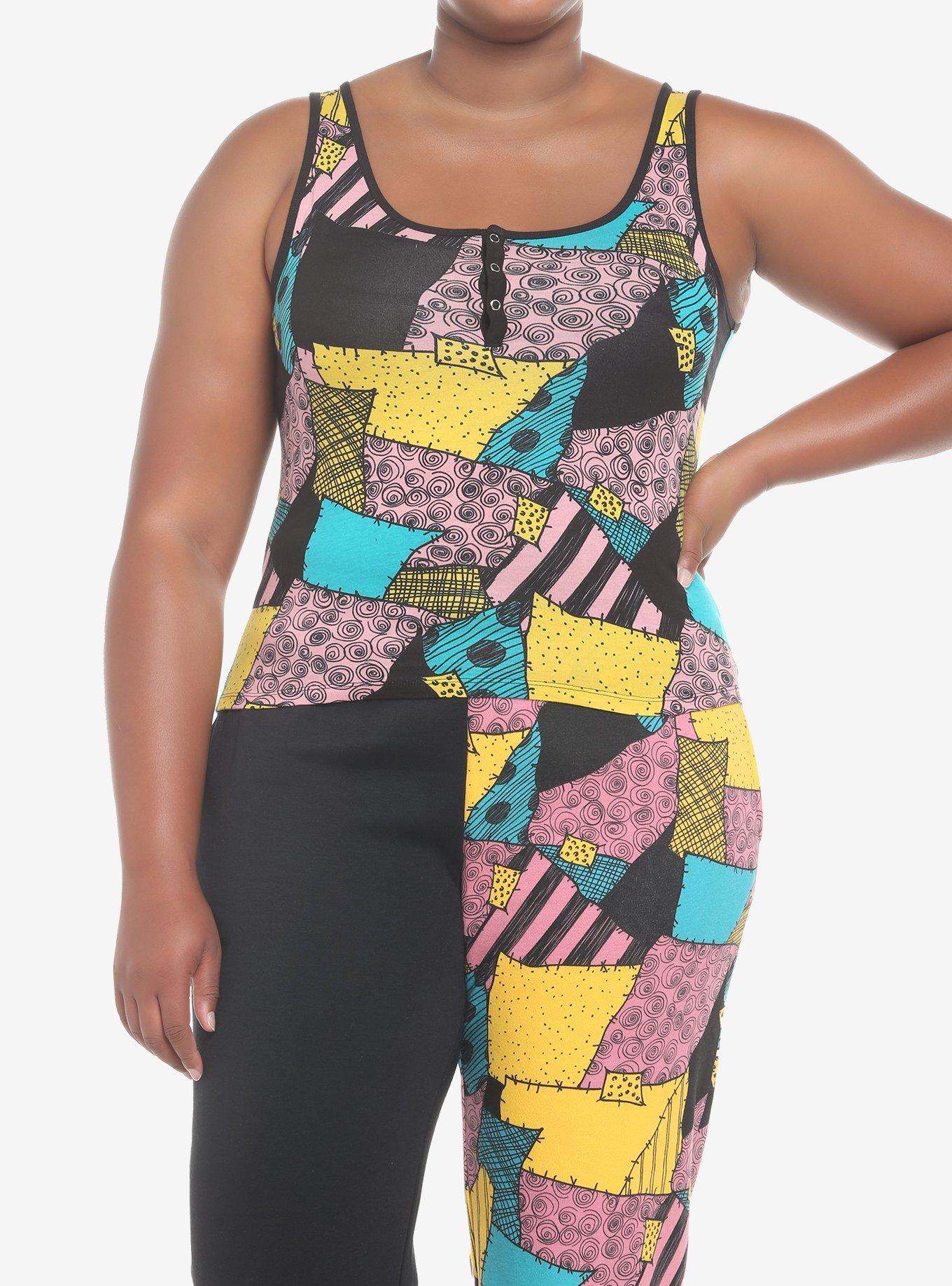 The Nightmare Before Christmas Sally Crop Tank Top Plus Size, PATCHWORK, hi-res