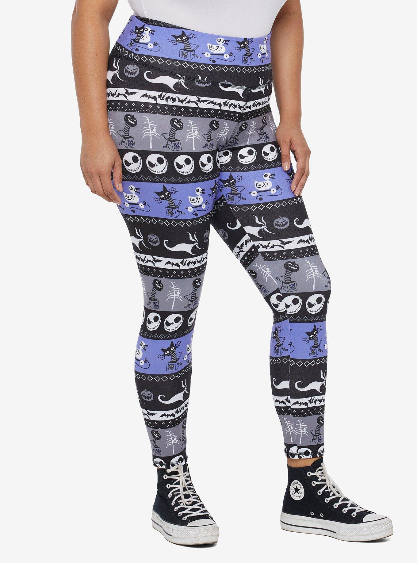 The Nightmare Before Christmas Fair Isle Leggings Plus Size, FAIR ISLE, hi-res