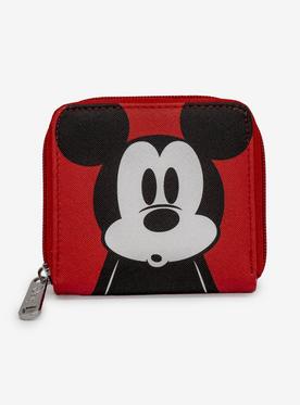 Disney Mickey Mouse Red Black Zip Wallet