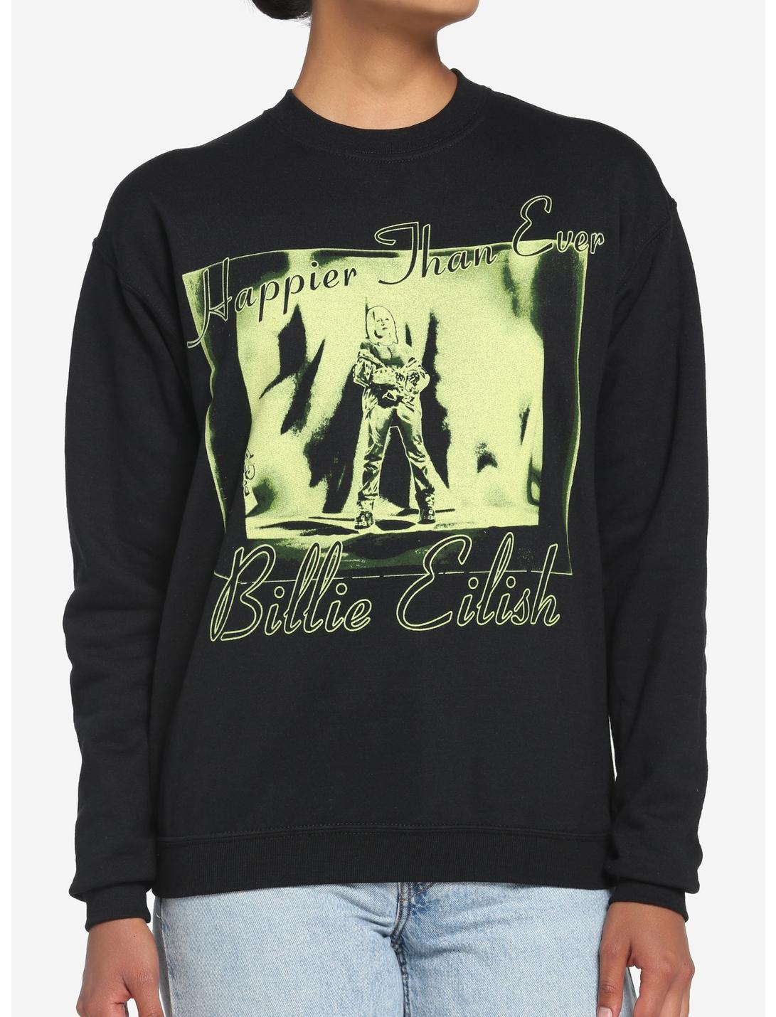 Billie Eilish Happier Than Ever Boyfriend Fit Girls Sweatshirt, BLACK, hi-res