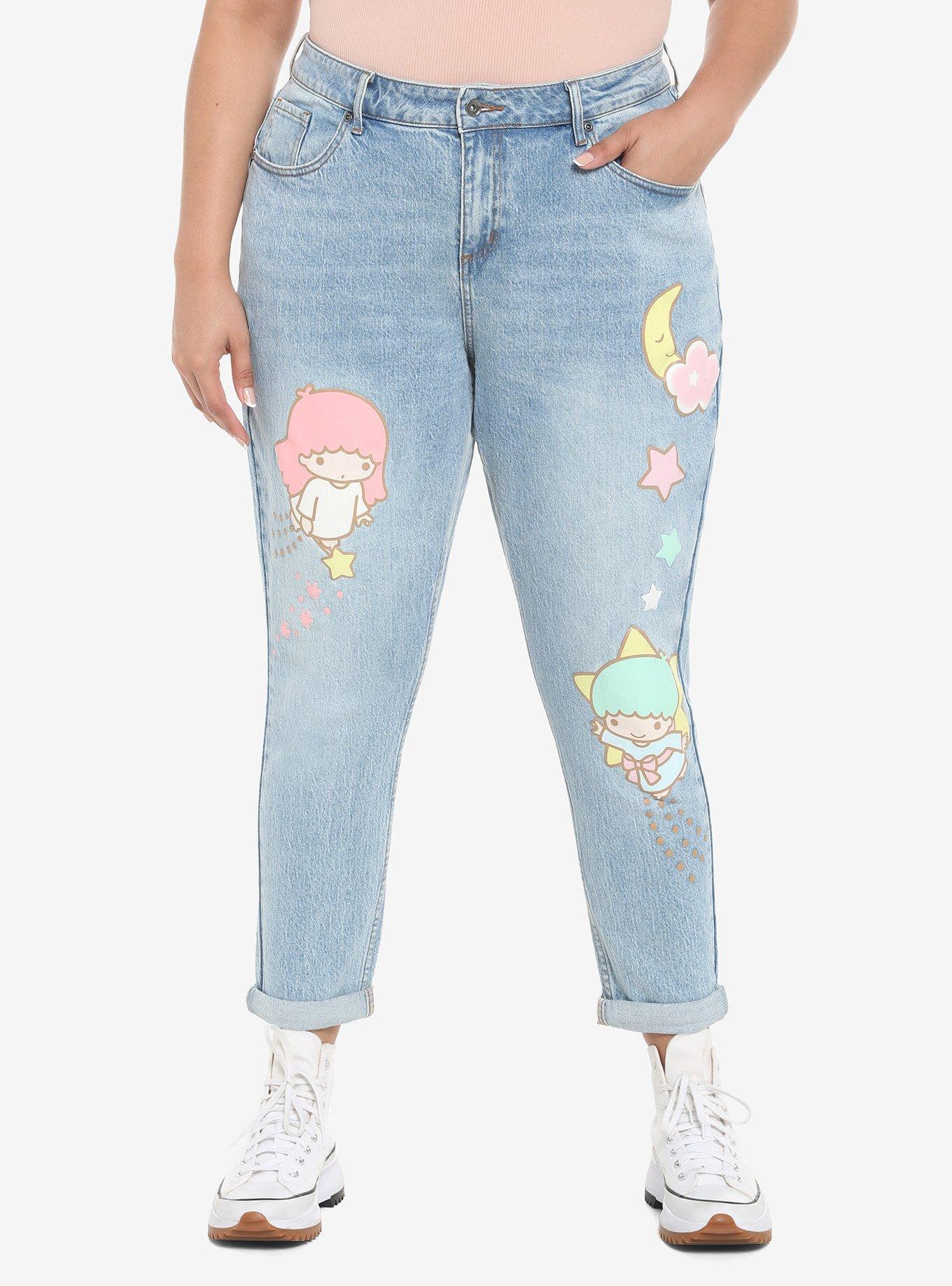 Little Twin Stars Mom Jeans Plus Size, MULTI, hi-res