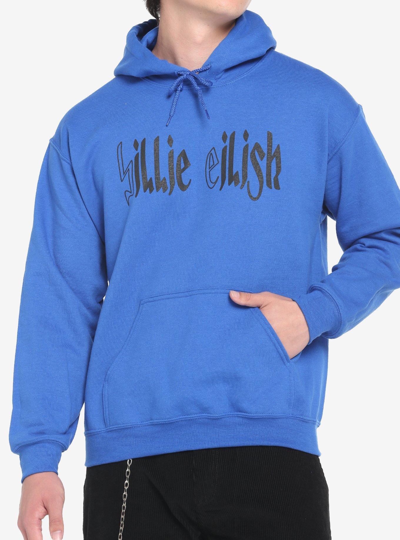 Billie Eilish Blue Portrait Hoodie, BABY BLUE, hi-res