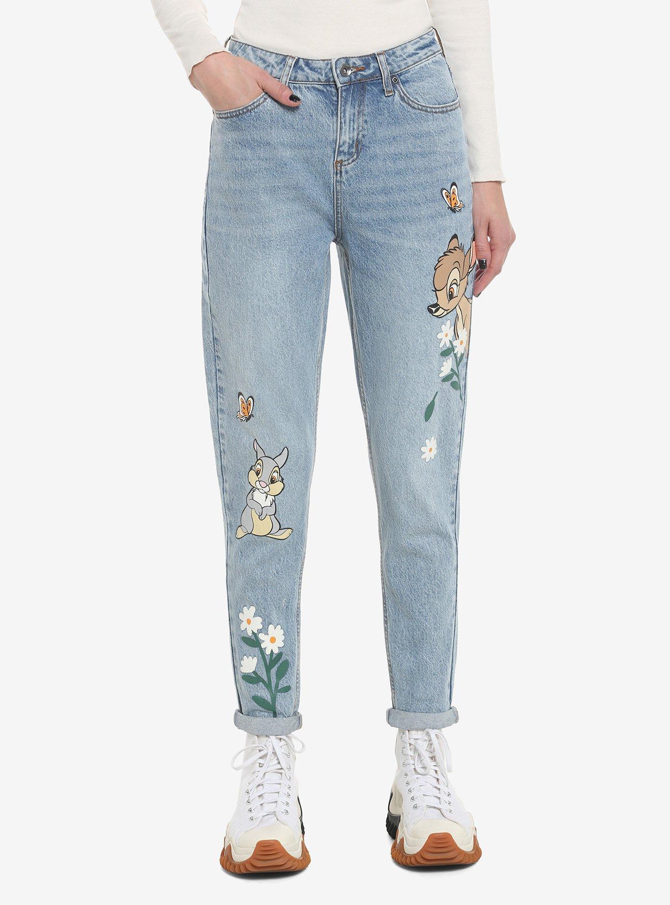 Disney Bambi & Thumper Mom Jeans, MULTI, hi-res