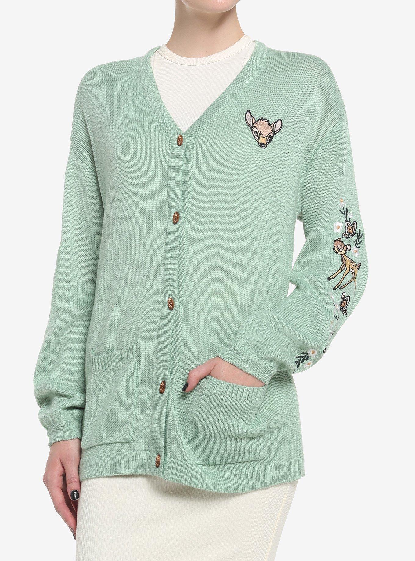 Disney Bambi Embroidered Girls Cardigan, MULTI, hi-res
