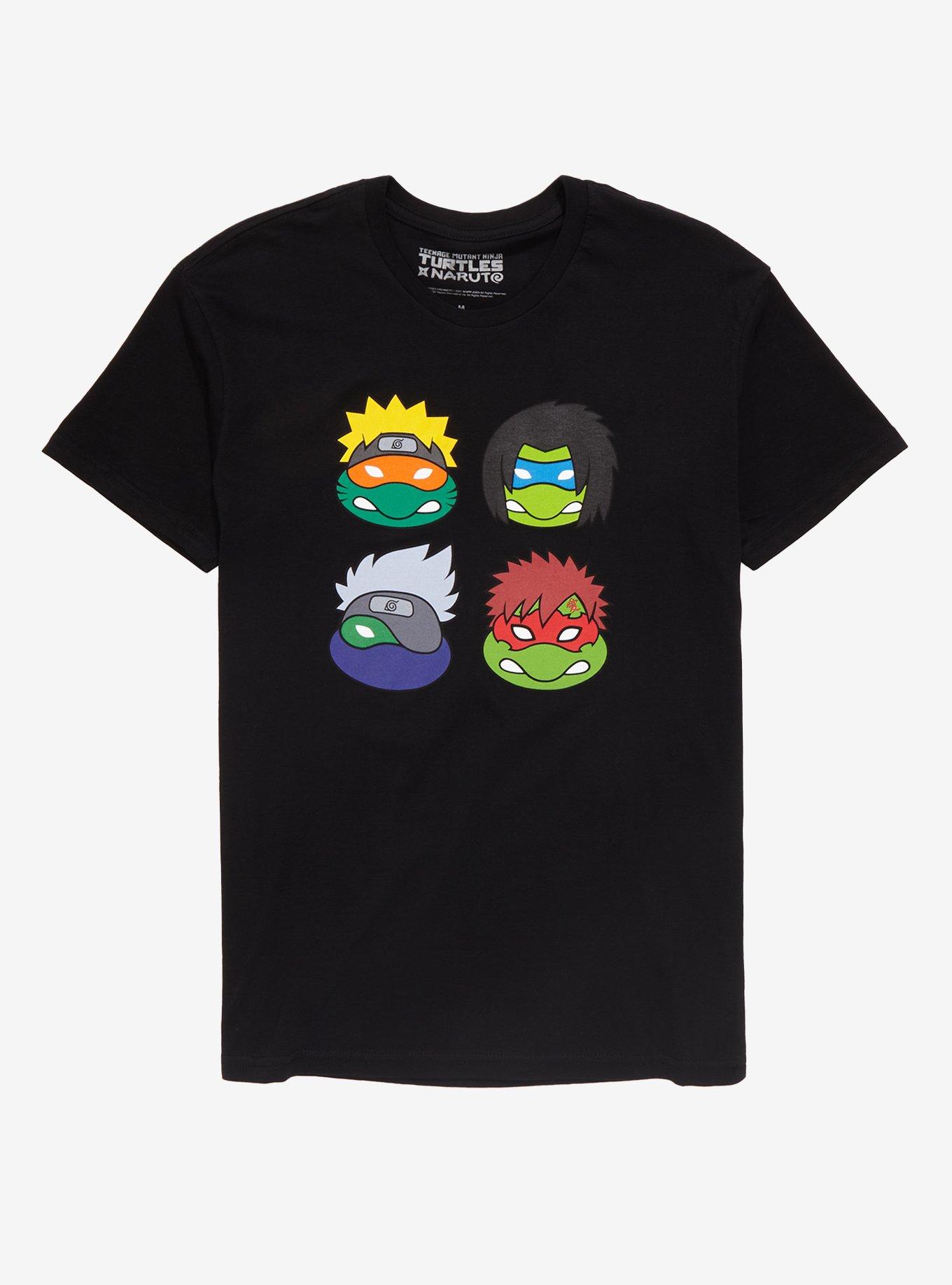 Naruto x Teenage Mutant Ninja Turtles Faces T-Shirt - BoxLunch Exclusive, BLACK, hi-res