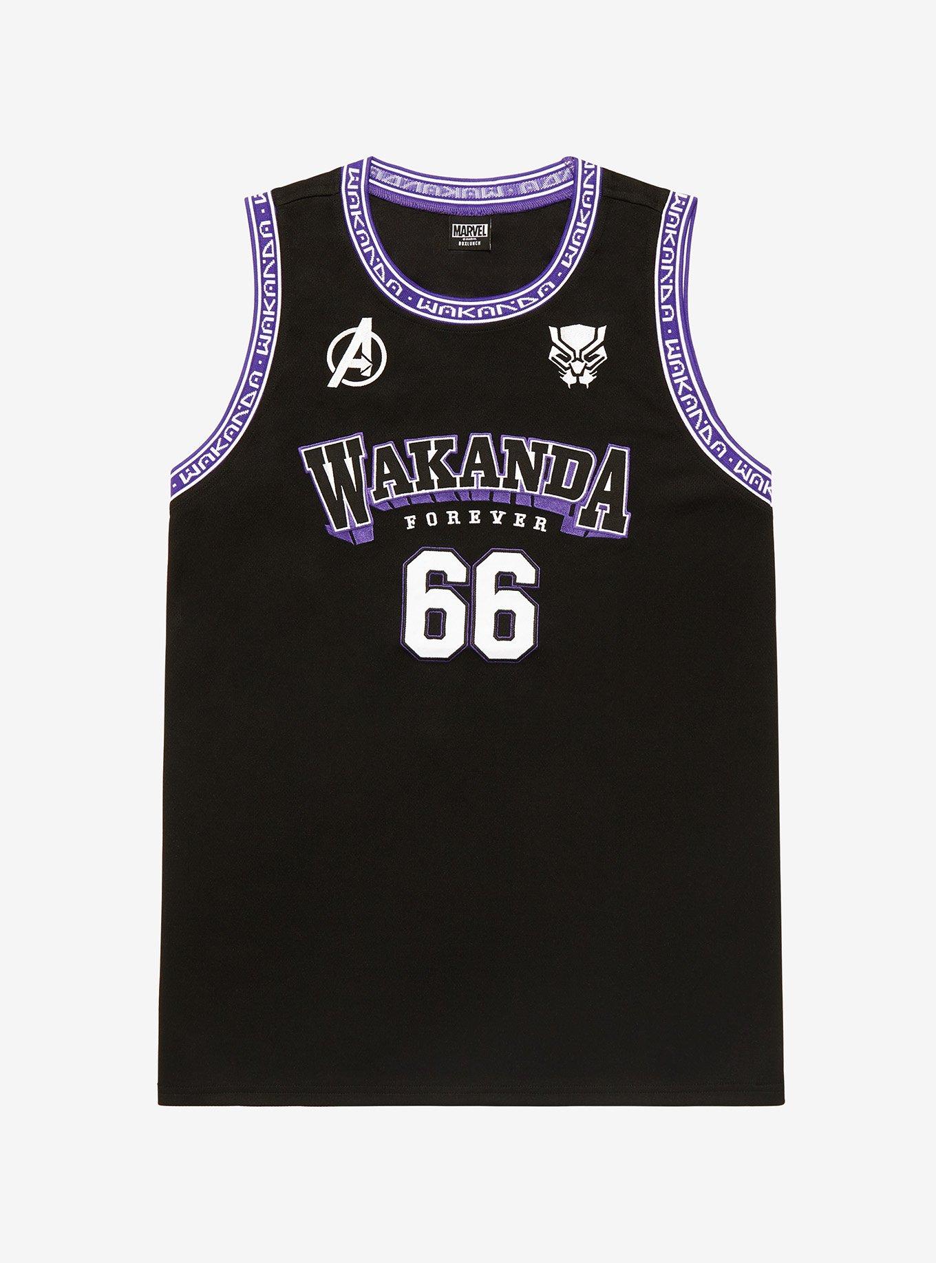 Black Panther Youth Marvel 60th Anniversary Basketball Jersey - Black