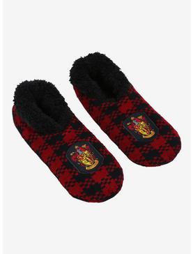 Harry Potter Gryffindor Crest Plaid Slipper Socks - BoxLunch Exclusive, , hi-res