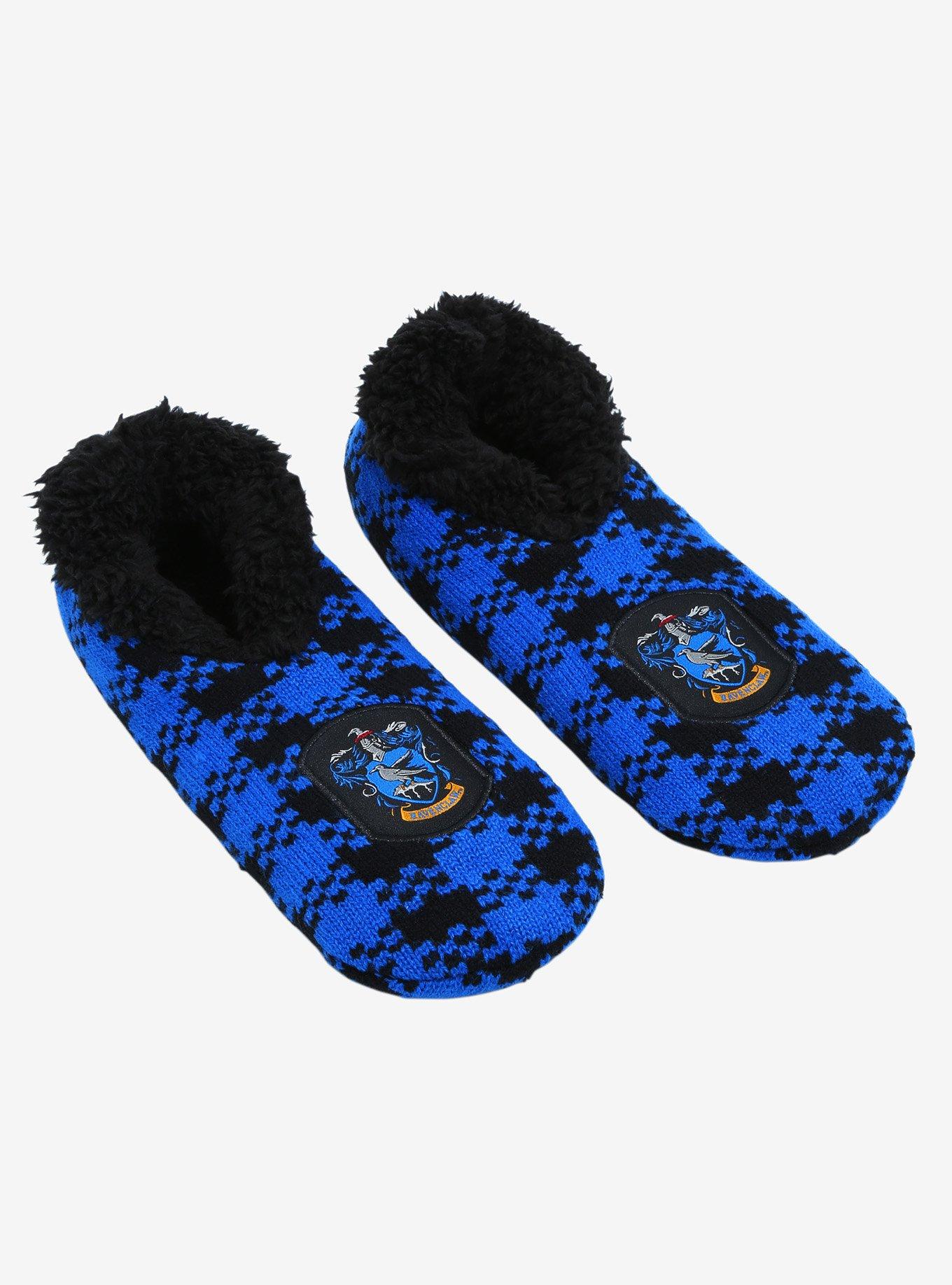 Harry Potter Ravenclaw Crest Plaid Slipper Socks - BoxLunch Exclusive, , hi-res