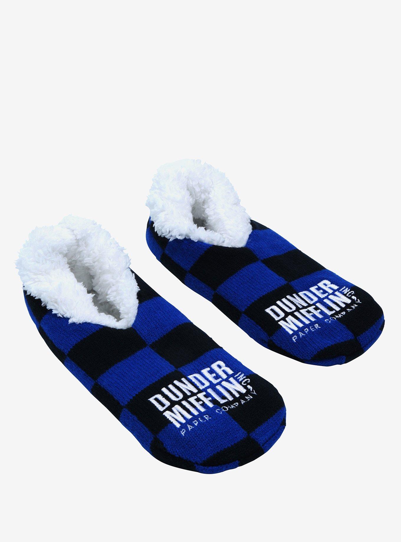 The Office Dunder Mifflin Logo Slipper Socks - BoxLunch Exclusive , , hi-res