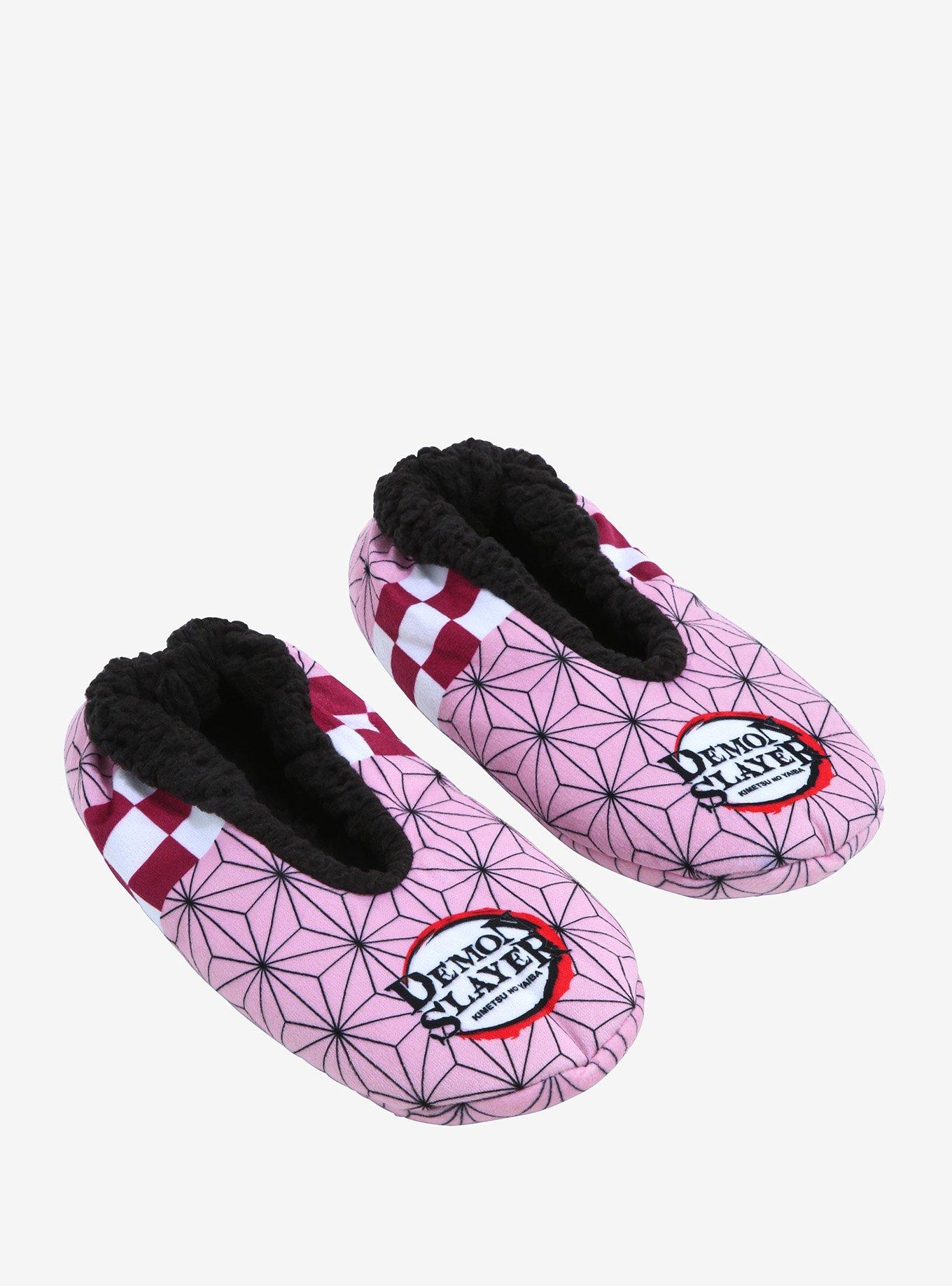 Demon Slayer: Kimetsu no Yaiba Nezuko Kamado Kimono Pattern Slipper Socks - BoxLunch Exclusive , , hi-res