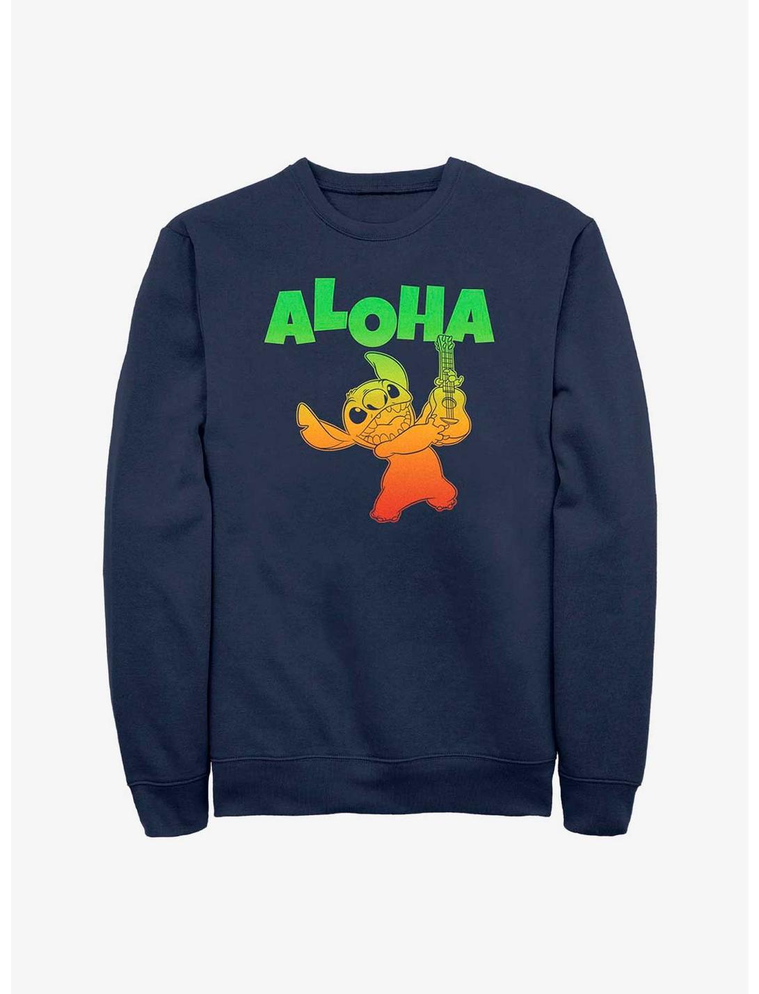 Disney Lilo & Stitch Aloha Stitch Sweatshirt, NAVY, hi-res