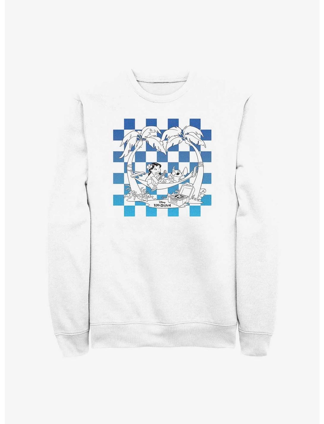 Disney Lilo & Stitch Duo Checkered Sweatshirt, WHITE, hi-res