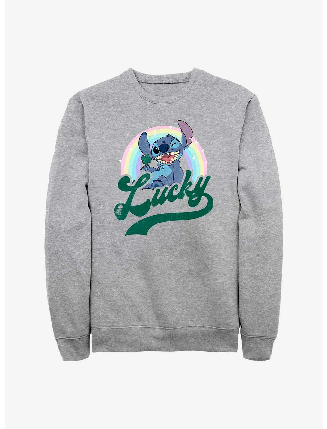 Disney Lilo & Stitch Lucky Rainbow Sweatshirt, ATH HTR, hi-res