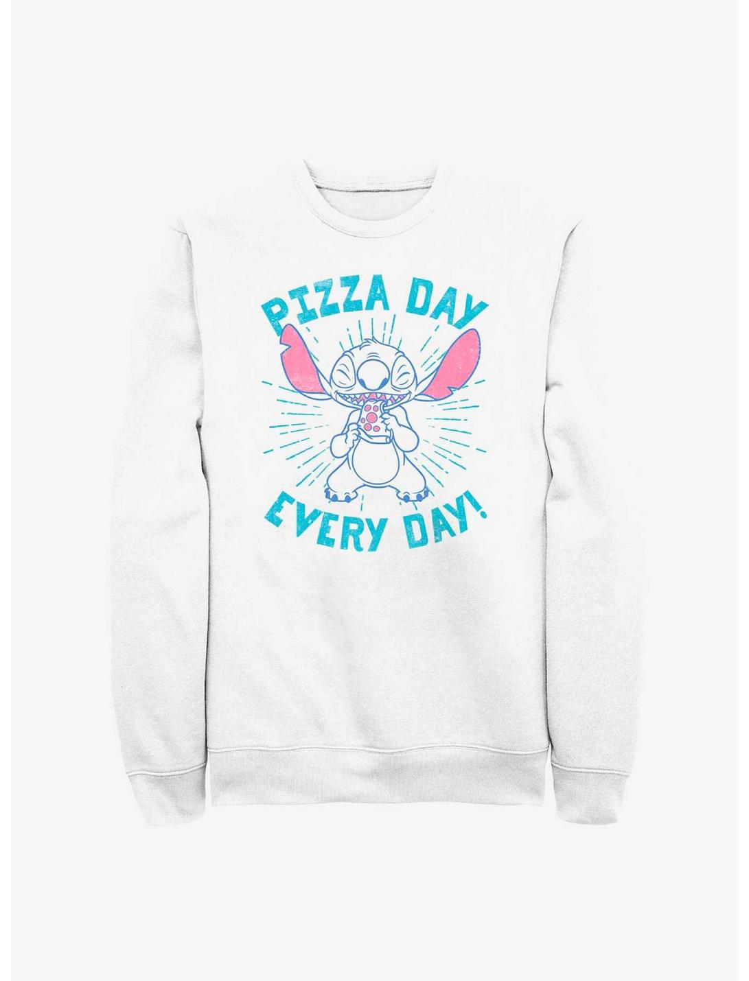 Disney Lilo & Stitch Pizza Day Every Day Sweatshirt, WHITE, hi-res