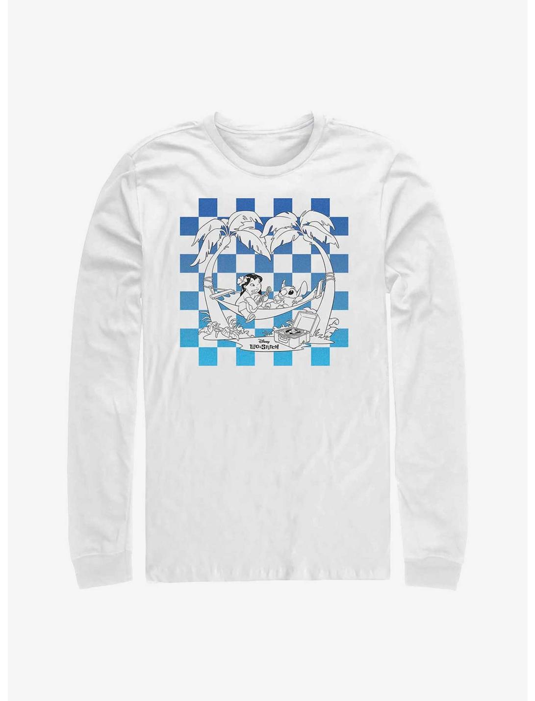 Disney Lilo & Stitch Duo Checkered Long-Sleeve T-Shirt, WHITE, hi-res