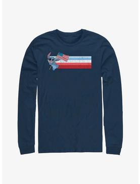 Disney Lilo & Stitch American Flag Stitch Long-Sleeve T-Shirt, NAVY, hi-res