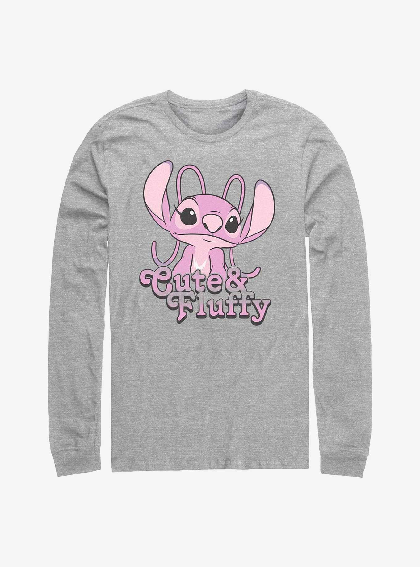 Disney Lilo & Stitch Cute & Fluffy Angel Long-Sleeve T-Shirt, ATH HTR, hi-res