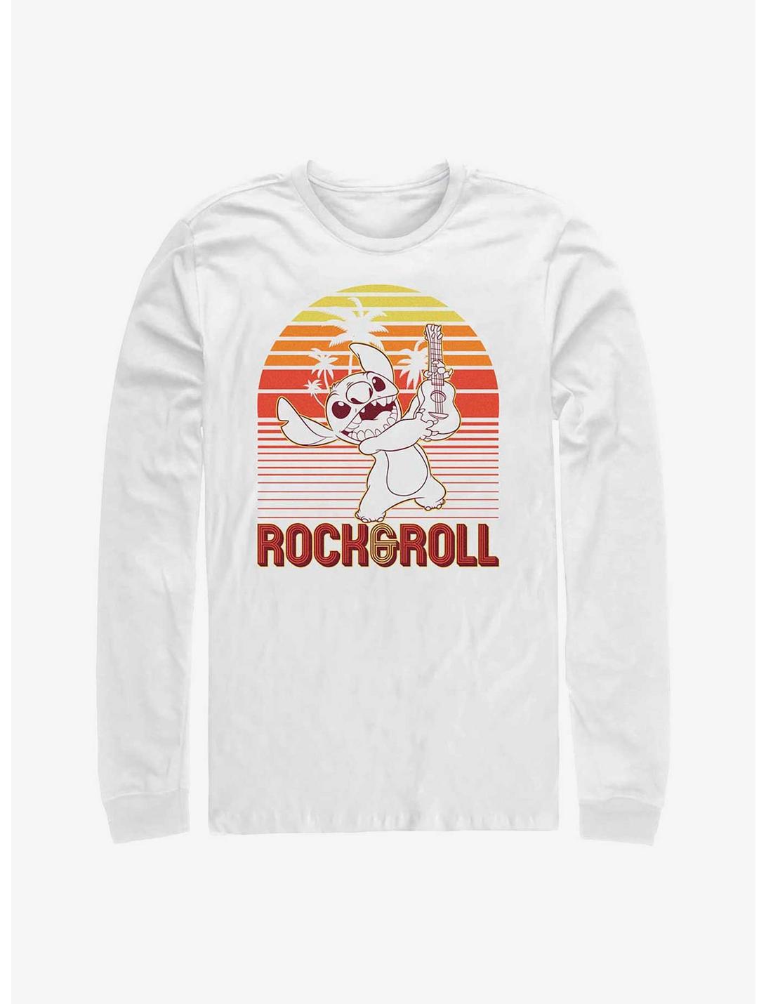 Disney Lilo & Stitch Rock And Roll Stitch Long-Sleeve T-Shirt, WHITE, hi-res
