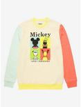 Disney Mickey and Friends Panel Portrait Color Block Crewneck - BoxLunch Exclusive , MULTI, hi-res