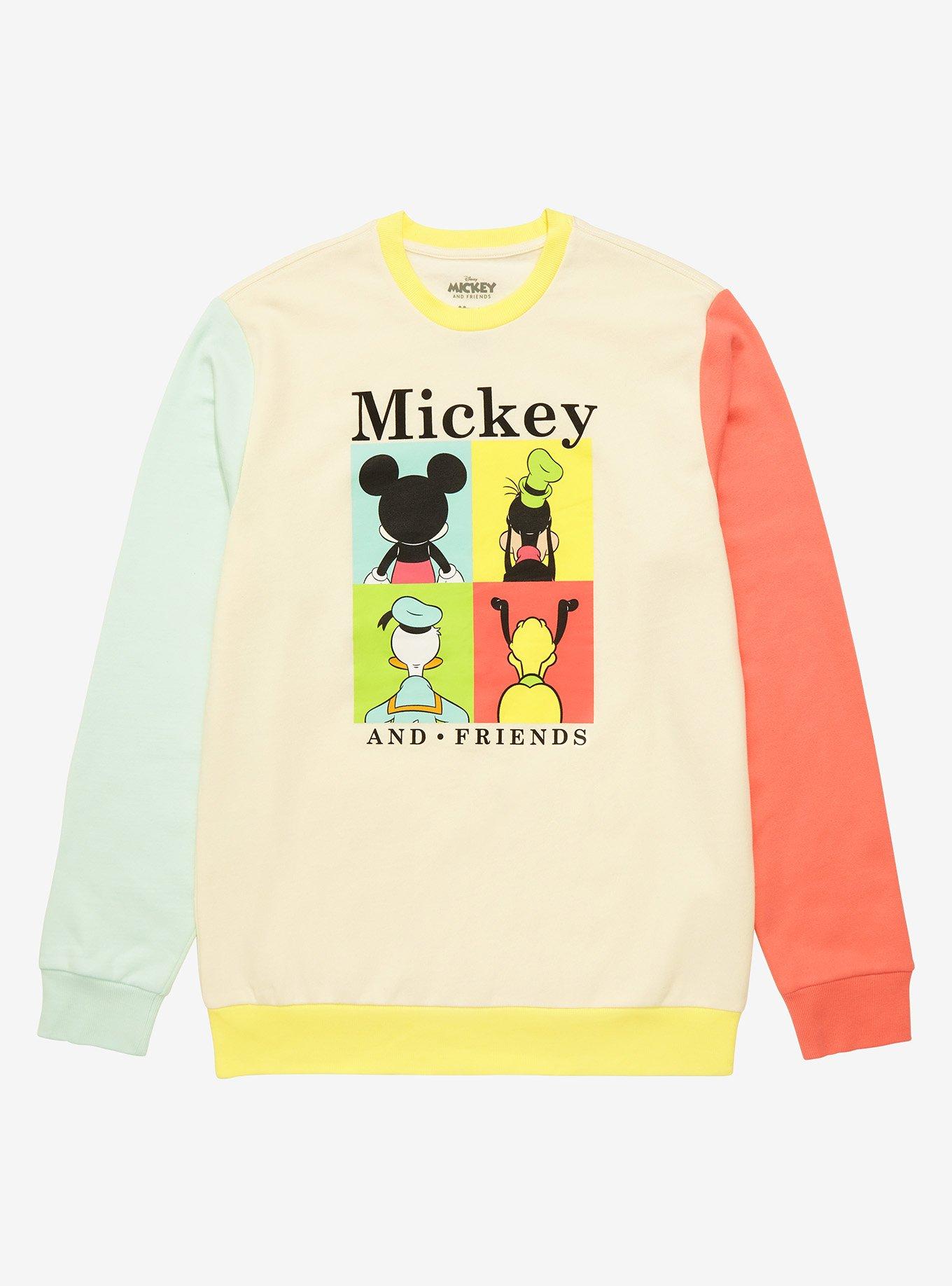 Disney Mickey and Friends Panel Portrait Color Block Crewneck BoxLunch Exclusive BoxLunch