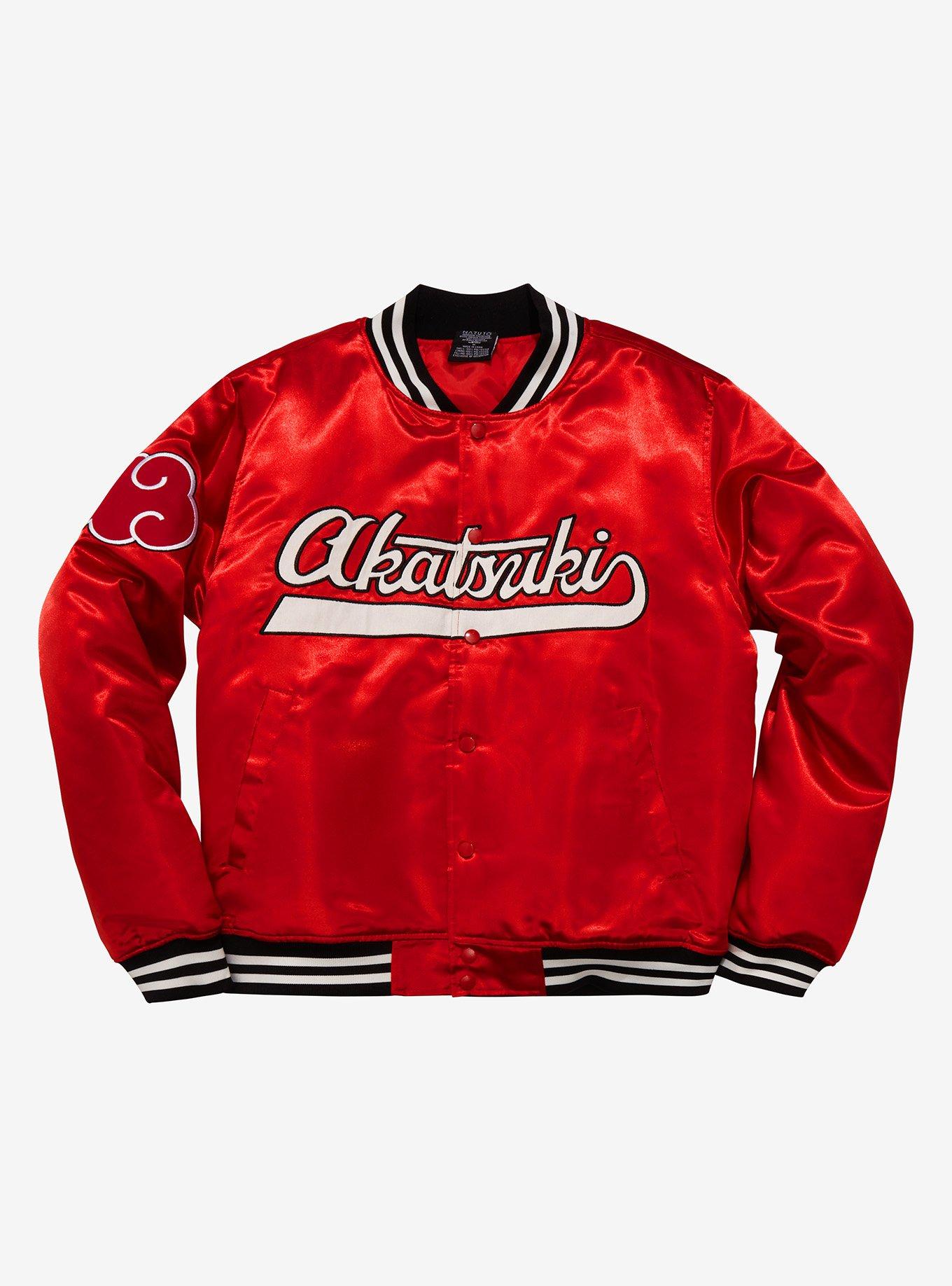 Naruto Shippuden Akatsuki Bomber Jacket - BoxLunch Exclusive, RED, hi-res