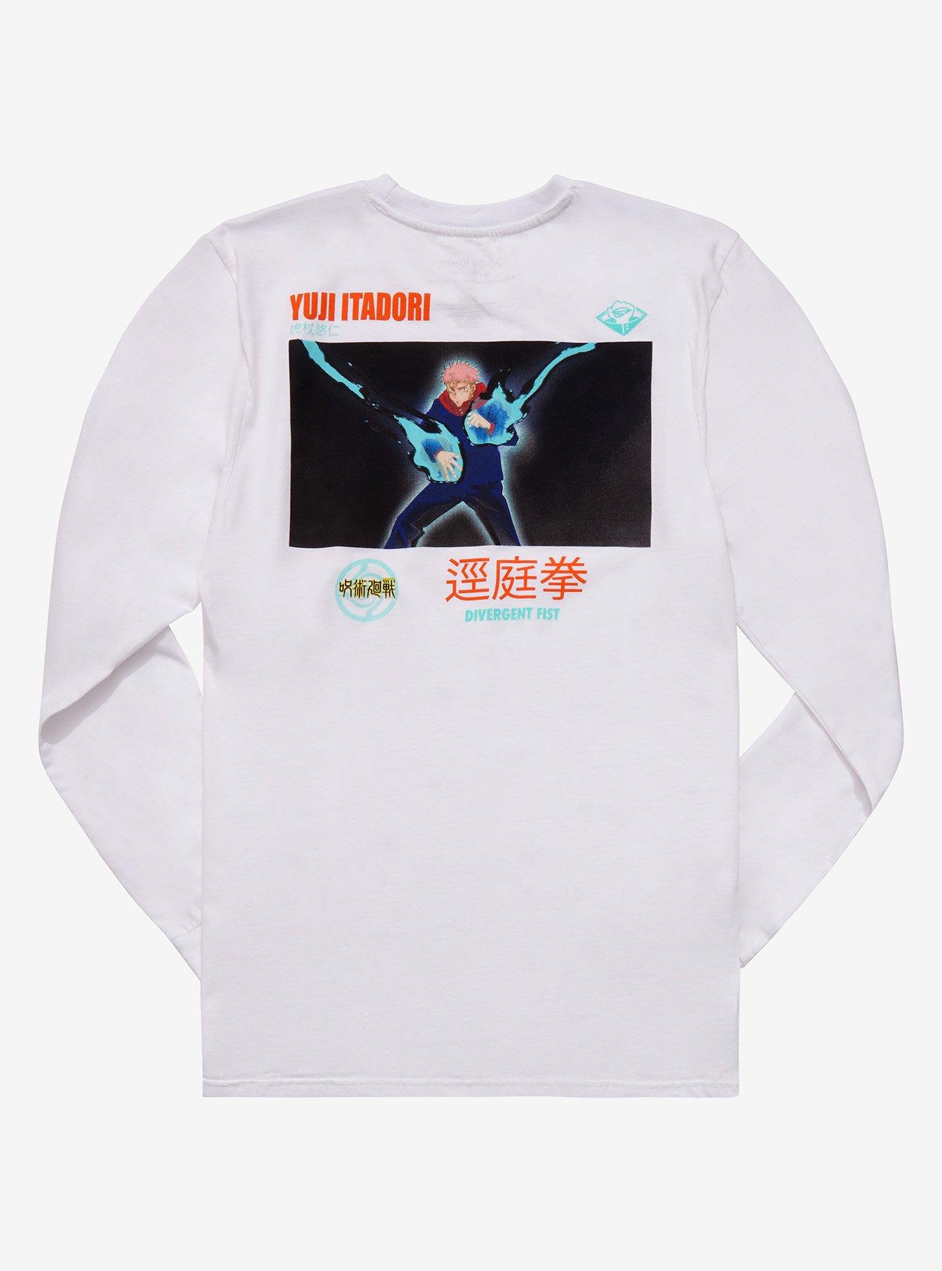 Jujutsu Kaisen Yuji Itadori Scene Print Long Sleeve T-Shirt - BoxLunch Exclusive, OFF WHITE, hi-res