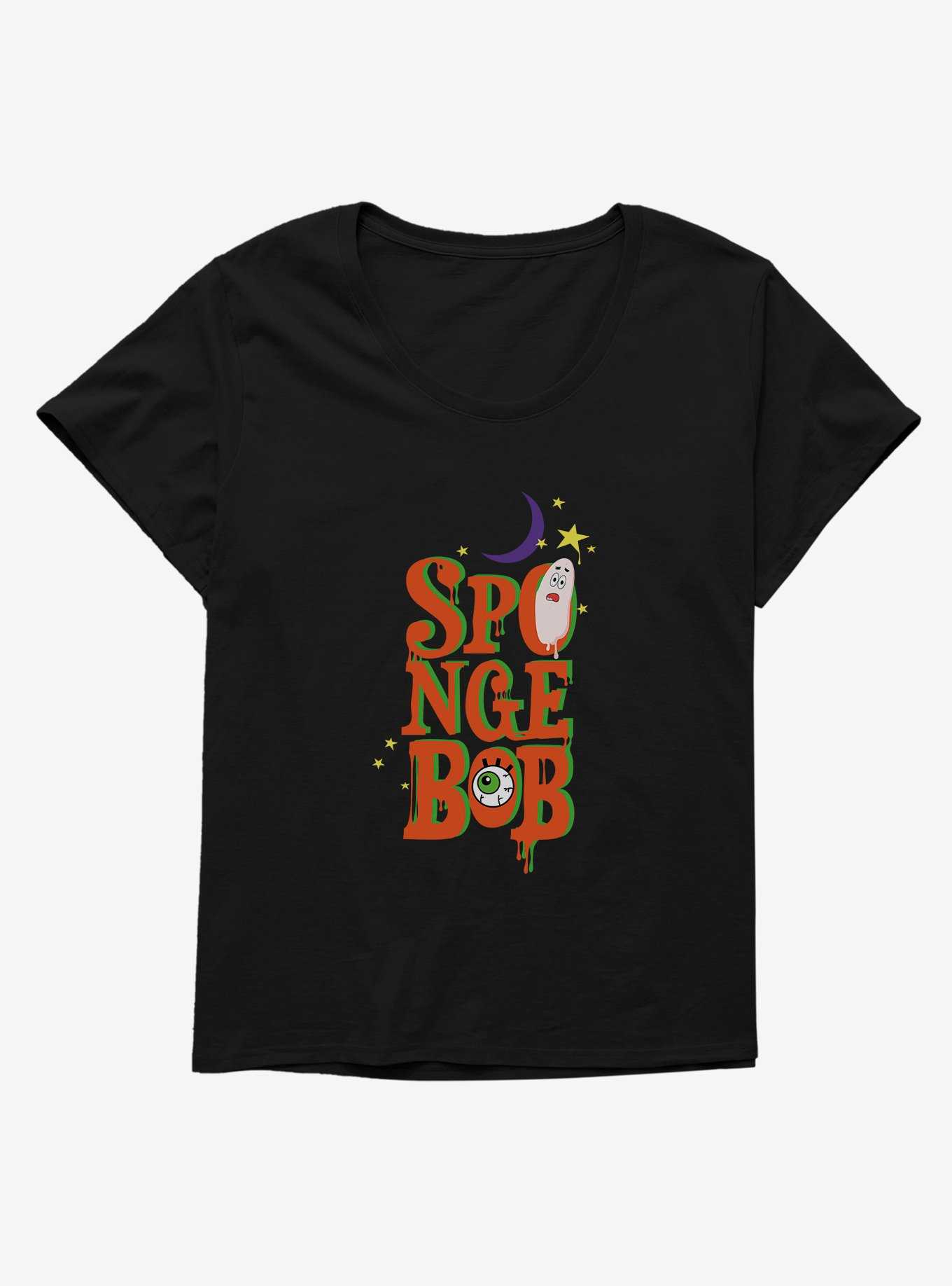 SpongeBob SquarePants Halloween Spooky Font Womens T-Shirt Plus Size, , hi-res
