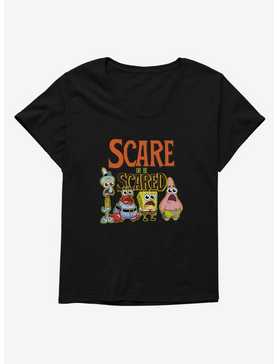 SpongeBob SquarePants Scare Or Be Scared Womens T-Shirt Plus Size, , hi-res