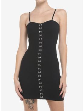 Black Hook-And-Eye Bodycon Mini Dress, , hi-res