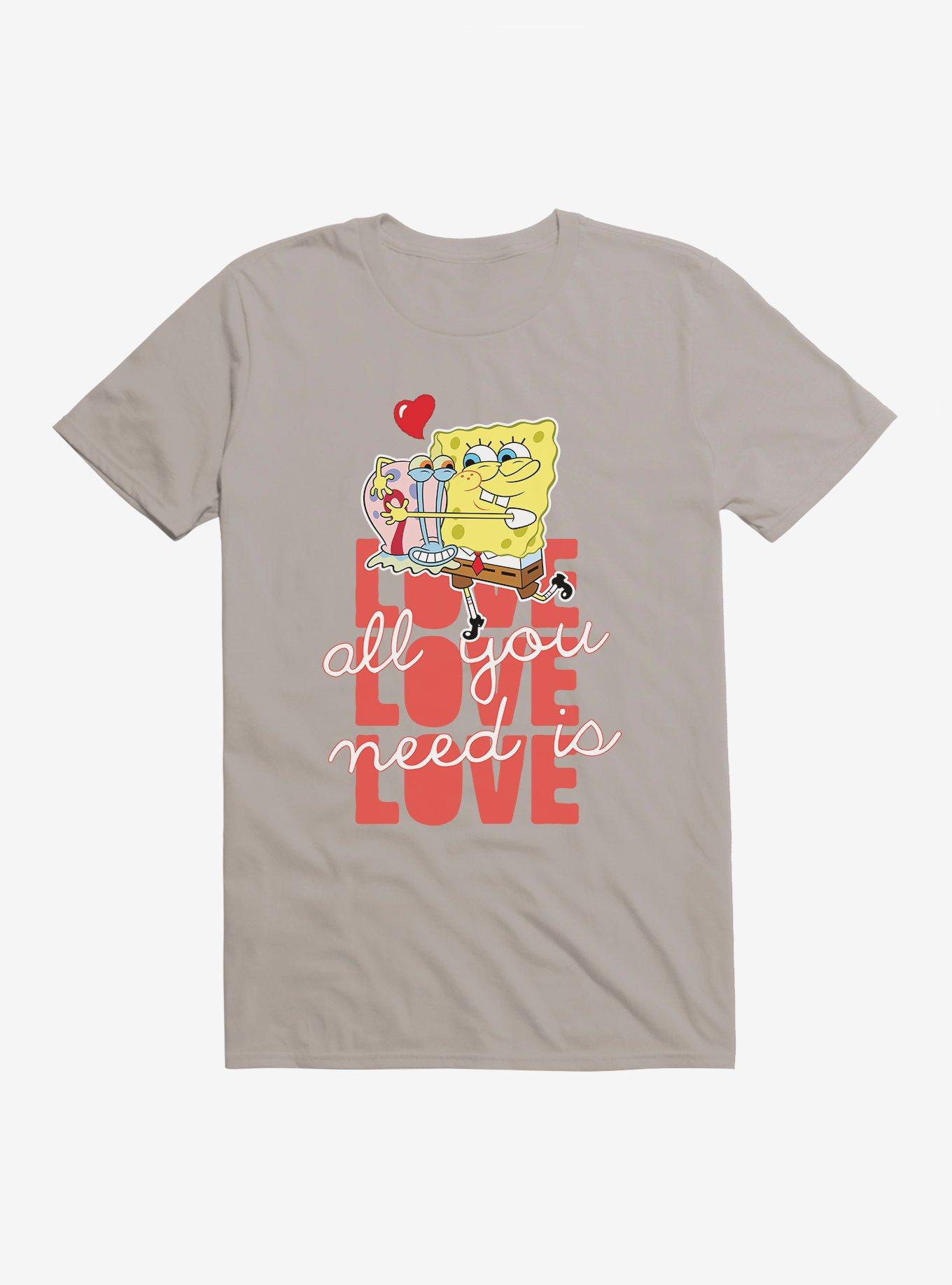 SpongeBob SquarePants All You Need Is Love T-Shirt, LIGHT GREY, hi-res