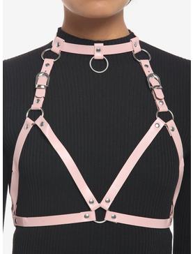 Pink Faux Leather Bra Harness, , hi-res