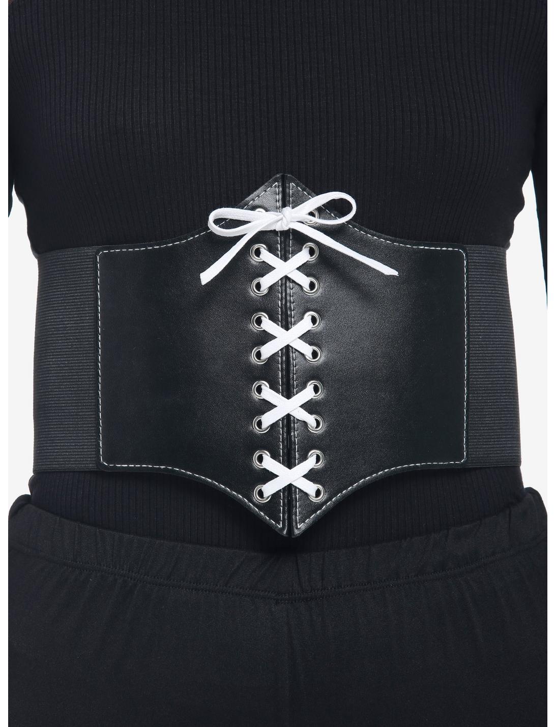 Black & White Lace-Up Corset | Hot Topic