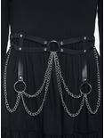 Multi Chain O-Ring Harness Style Belt, BLACK, hi-res