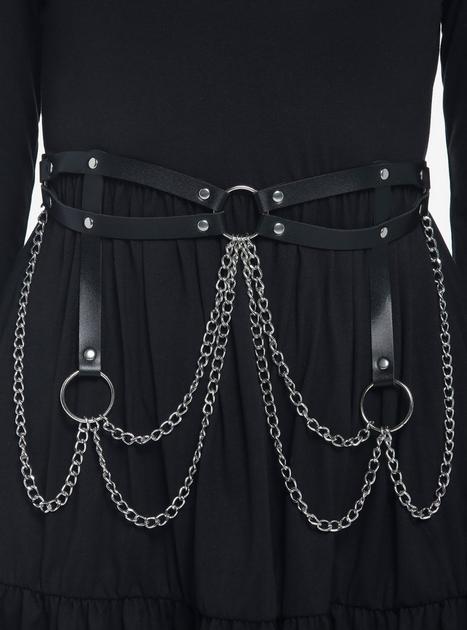 Multi Chain O-Ring Harness Style Belt | Hot Topic